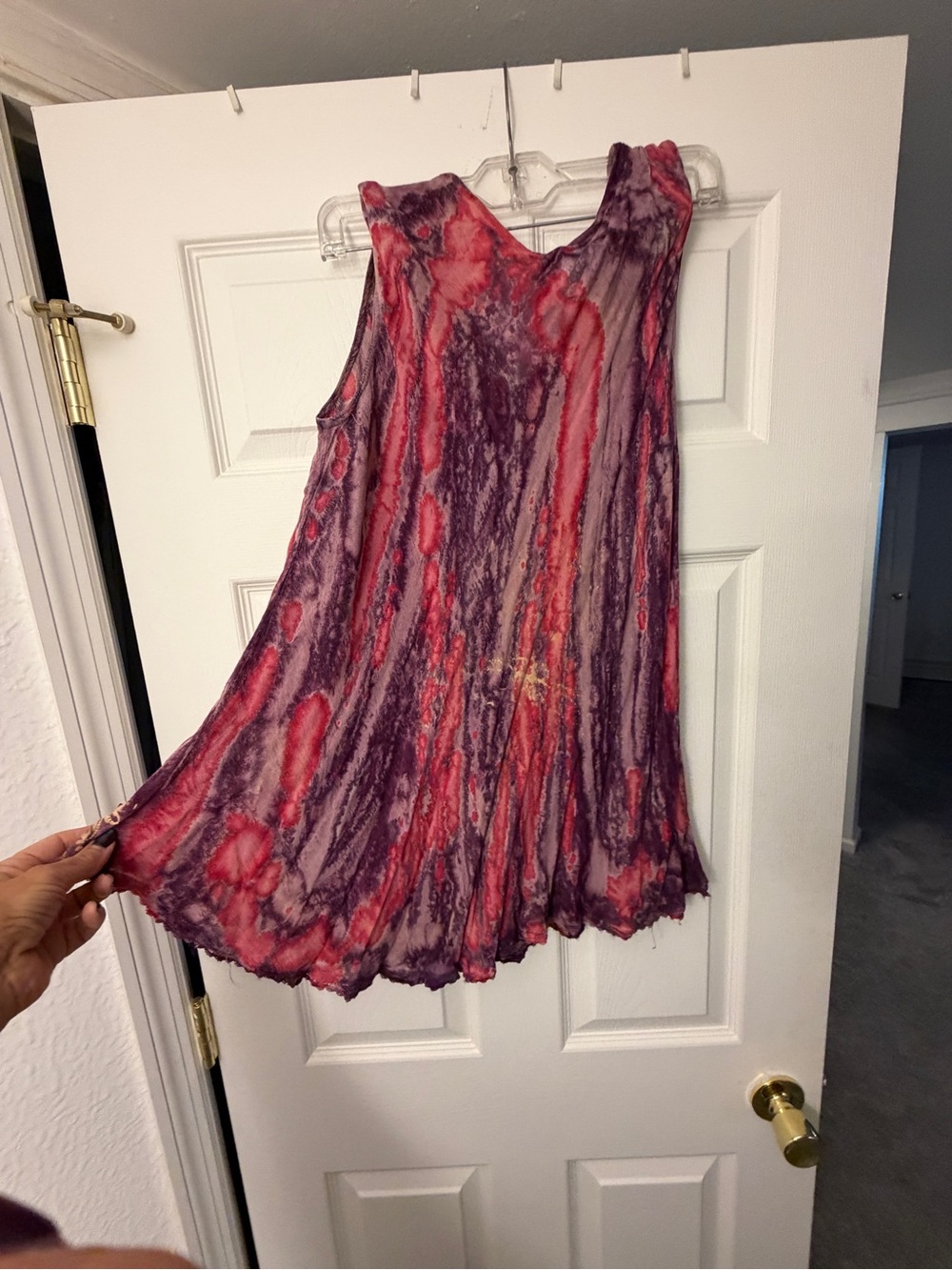 India Boutique Sleeveless Tie-Dye Chemise in Pink & Purple